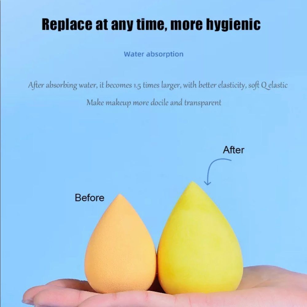 💕Brand New Yellow 7 Pieces Professional Beauty Blender Makeup Sponge - Picture 7 of 11